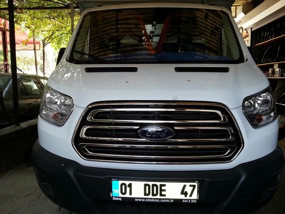 Накладки на решітку (2014-2018, 3 шт, нерж) Carmos - Турецька сталь для Ford Transit рр | Зображення 1
