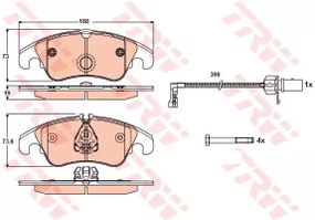 Гальмівні колодки дискові AUDI A4 1.8; 2,0; 2,0TD; 3,2 F 07, TRW (GDB1768)