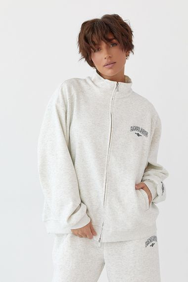 Зимовий спортивний костюм з написами - світло-сірий цвет, S/M (є розміри) | Зображення 2