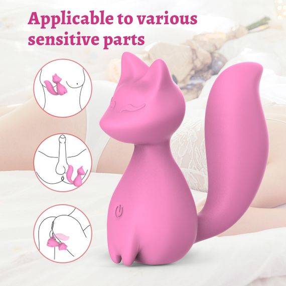 Міні-вібратор кліторальний Every Night Toys Doris у формі лисиці світло-рожевий, 10 режимів вібрації Sex Aura | Зображення 1
