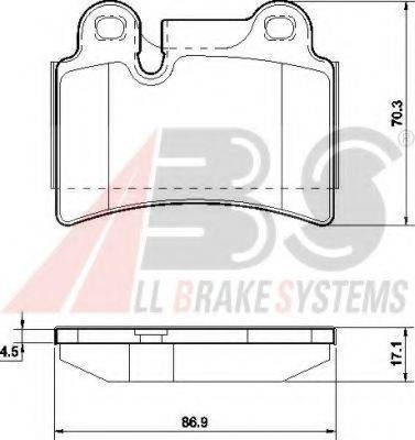 Колодка гальм. диск. VW TOUAREG задн. (вир-во ABS) A.B.S. 37575 на VW TOUAREG (7LA, 7L6, 7L7)