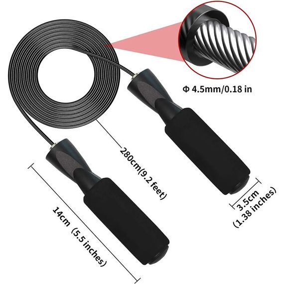Скакалка швидкісна з підшипниками PowerPlay 4209 Sport Jump Rope Чорна (3m.) | Зображення 1