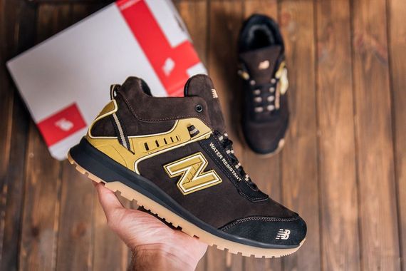 шкіряні зимові кросівки New Balance коричневі | Зображення 5