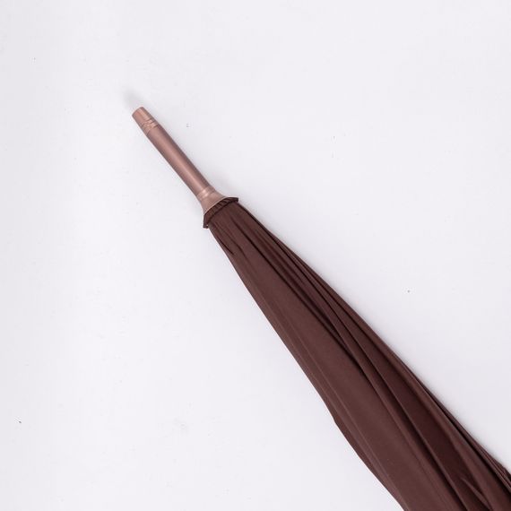 Класична парасолька-тростина з чохлом напівавтомат з поліестеру міцна надійна 12 спиць діаметр 120 см Коричневий HP-23-16BR | Зображення 7