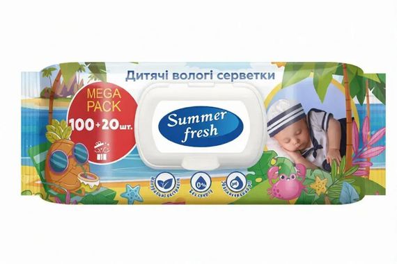 Вологі серветки Summer Fresh 120 шт