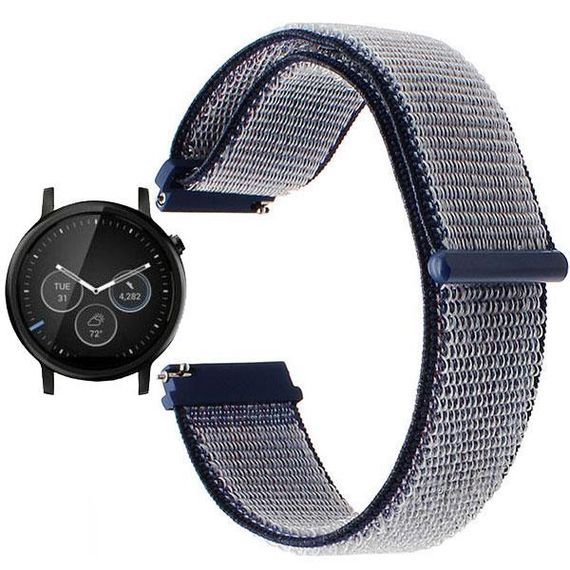 Нейлоновий ремінець для годинника Motorola Moto 360 2nd gen (42 mm ) - Navi Blue