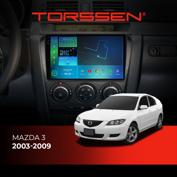 Штатна магнітола Torssen 2K Mazda 3 03-09 F96128 4G Carplay DSP