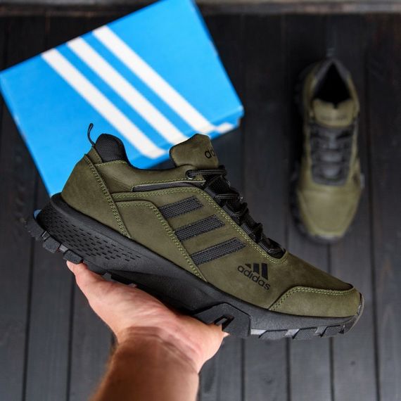 Шкіряні кросівки Adidas Terrex олива | Зображення 8