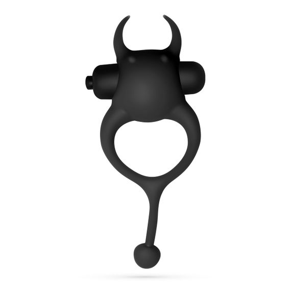 Виброкольцо CRUSHIOUS Daemon с рожками и хвостиком, 10 режимов, чёрное Sex Aura | Зображення 1