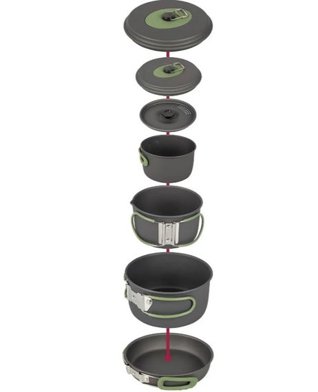Набір посуду Bo-Camp Explorer 4 Pieces 19 Hard Anodized Grey/Green (2200241) (DAS302733) | Зображення 8