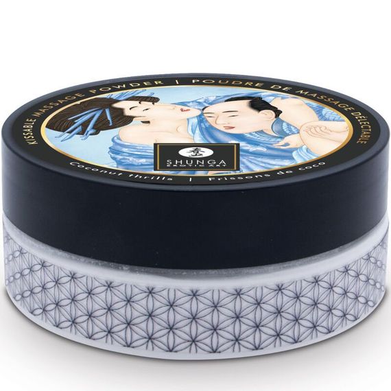 Вкусная пудра для оральных ласк Shunga Body Powder Coconut Thrills, 75 г, аромат кокоса | Зображення 1