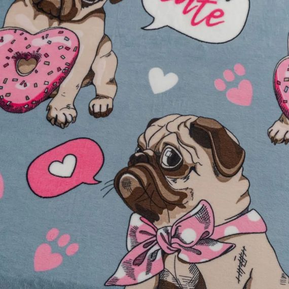 Плед фліс Солодкі мопси 150x200 см Love You | Зображення 4