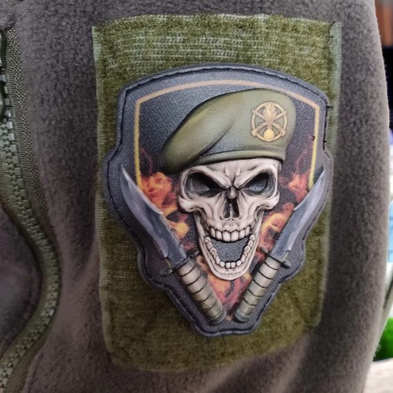 Патч / шеврон Череп у береті Механізовані війська об'ємний | Зображення 1