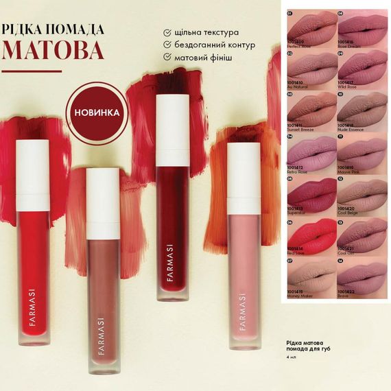 Жидкая Матовая Помада Farmasi 10 Nude Essence 4 г | Зображення 2