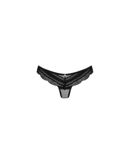 Напівпрозорі трусики з підвіскою Obsessive Ivannes panties black L/XL, чорні sexstyle | Зображення 4