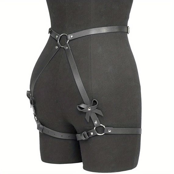 Еротична портупея-підв'язка із наручниками Black Desire Harness | Зображення 6