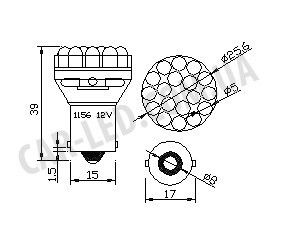 Світлодіодна автолампа оранж (P21/W) 1156-24LED. (Amber) china brand | Зображення 3