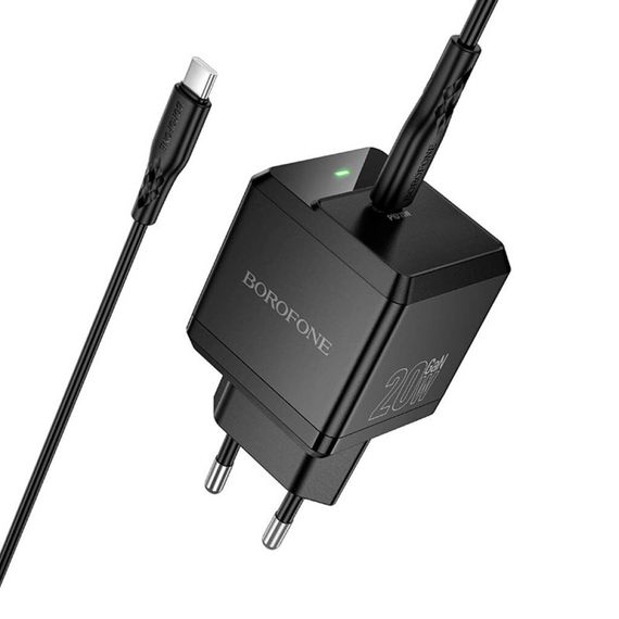 МЗП Borofone BN18 Intenso PD20W (1USB-C) + кабель Type-C to Type-C Black | Зображення 3