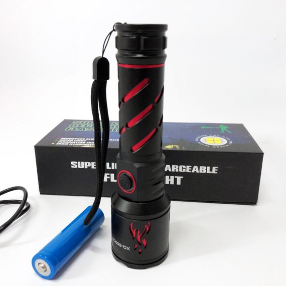 Ліхтар ручний акумуляторний XQ-S59-GT, Ліхтар ручний потужний, Кишеньковий ліхтар із usb зарядкою | Зображення 1