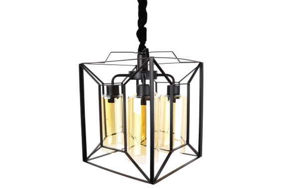 Люстра підвісна LOFT на 4 лампочки 25054 Чорний 50-105х32х32 см. | Зображення 1