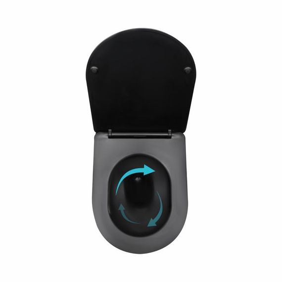 Унітаз підвісний Qtap Taurus Ultra Quiet 515×360×350 мм, Matt Black, з сидінням Slim Duroplast / Soft-close / Quick Release | Зображення 5