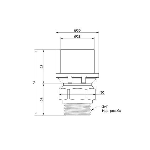 Перехідник прес Icma 26х3/4" ЗР №402 | Зображення 1