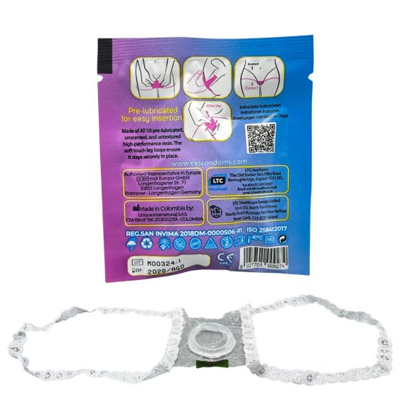 Презерватив – EXS Non-Latex Internal Condom Lace Leg Loops, 1 шт. Sex Aura | Зображення 1