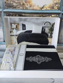 Постельное белье Romeo Vis.Krem siyah Ранфорс Хлопок Евро размер