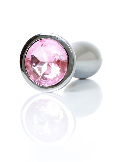 Анальна пробка Boss Series Plug Jewellery Silver Rose, металева, рожева, M | Зображення 7
