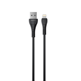 Кабель HAVIT HV-CB641C USB - Lightning 2.1A Black 1.8m (6/120)