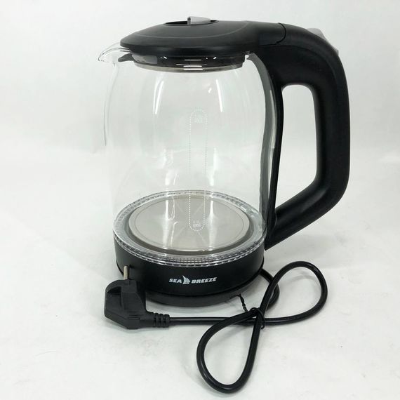 Электрочайник стеклянный Sea Breeze SB-014, 1.8 л, 1500 Вт, с подсветкой | Зображення 1