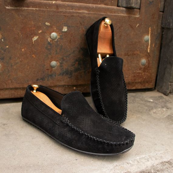 Перфорированные мужские мокасины из замши 39 - 45 размер | Зображення 1