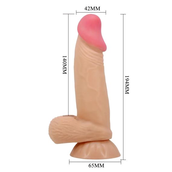Фалоімітатор на присосці, з хребтом та ефектом ковзної шкіри LyBaile - Sliding Skin 7,6”, BW-008108NRG Sex Aura | Зображення 8