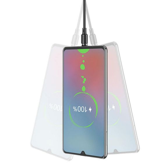 Кабель HOCO X52 USB to Micro 2.4A, 1m, PVC, PVC connectors, magnetic, Black | Зображення 3