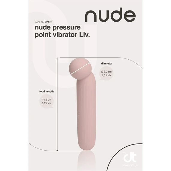 Точковий вібратор NUDE LIV у форматі тревел, рожево-бежевий Sex Aura | Зображення 4
