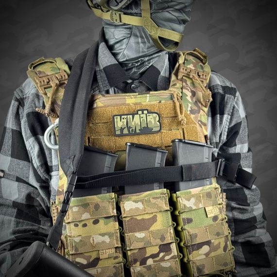 Ремінь збройовий RAGNAROK триточковий з широким наплічником "KRAKEN" carbine Чорний | Зображення 4