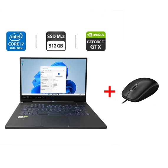 Игровой ноутбук Asus ROG Zephyrus M15 GU502LU / 15.6" (1920x1080) IPS / Intel Core i7-10750H (6 (12) ядер по 2.6 - 5.0 GHz) / 16 GB DDR4 / 512 GB SSD M.2 / nVidia GeForce GTX 1660 Ti, 6 GB GDDR6, 192-bit б/у + Подарок Проводная мышь / USB