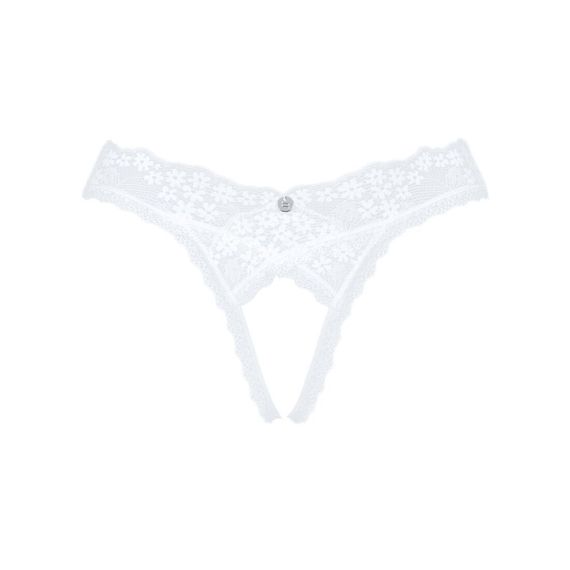 Мереживні танга Obsessive Heavenlly crotchless thong XS/S, з доступом | Зображення 4