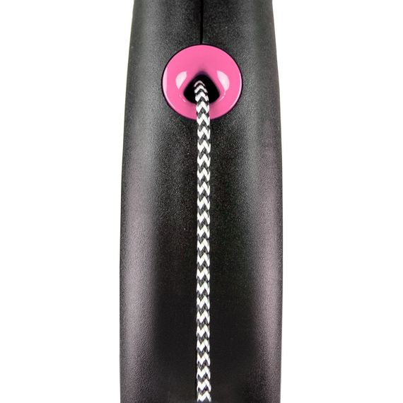 Повідець-рулетка Flexi для собак Black Design трос рожева розмір M 5 м/20 кг | Зображення 1
