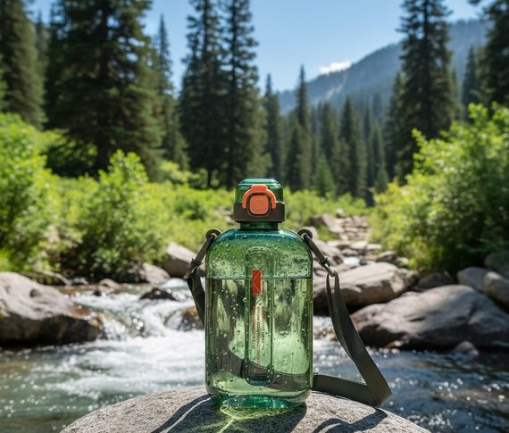 Спортивна пляшка для води SPORT (750 мл) — BPA-free пластик, зелена | Зображення 9