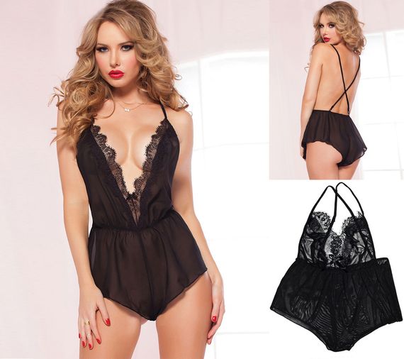 Пеньюар Боді Babydoll M Чорний 2045-2 | Зображення 4