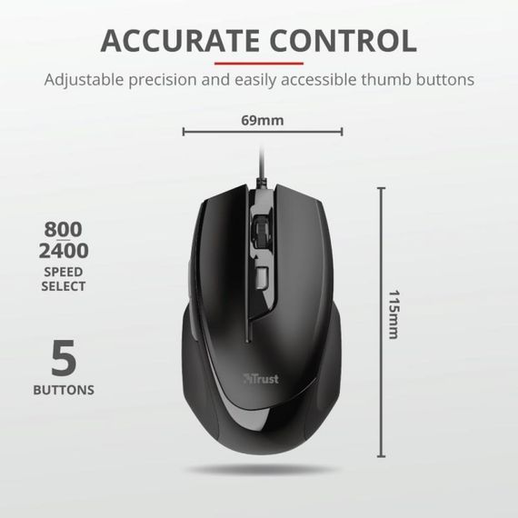 Мишка Trust Voca USB Black (23650) | Зображення 7