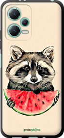 Чохол на Xiaomi Redmi Note 12 5G Єнотик з кавуном "4605b-2934-2448"