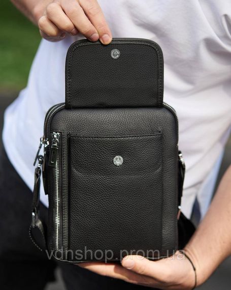 Чоловіча шкіряна сумка-барсетка 19х24х7.5, сумочка планшет через плече Bexhill BX-36256 чорна | Зображення 2