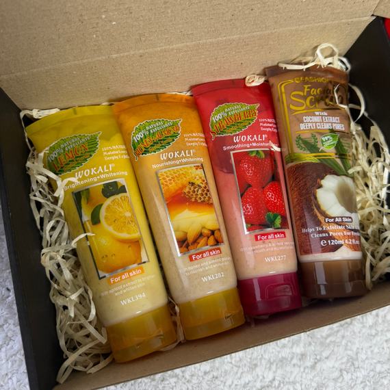 Подарунковий набір Скрабів для обличчя Wokali Smoothing Moisturizing 4в1 | Зображення 1