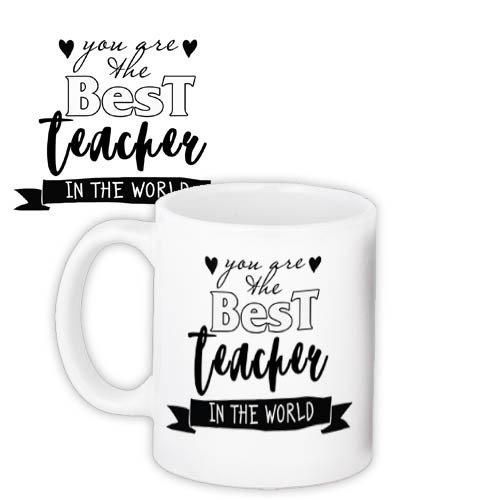 Чашка з принтом Best teacher 330 мл (KR_SS002)