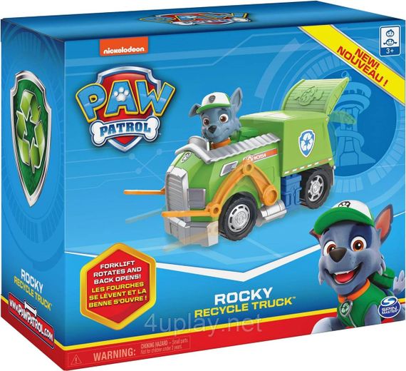 Щенячий патруль Спасательный мусоровоз и фигурка Рокки Оригинал PAW Patrol Rocky Recycle Truck
