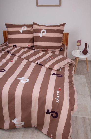 Постельное белье евро ТЕП Soft dreams Line Brown 2-03859-26454 200х215 см коричневое | Зображення 2