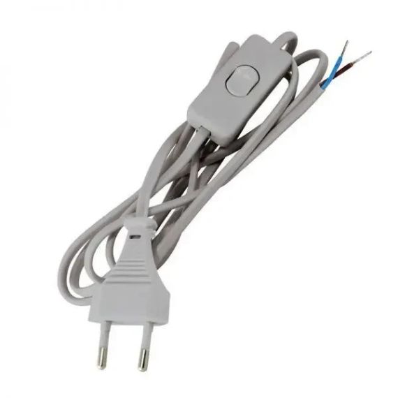 Шнур-бра 1,5 м, білий, з перемикачем, 6А 220В, для бра і торшерів | Зображення 1