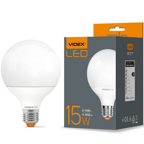 Світлодіодна лампа VIDEX G95e 15W E27 4100K (VL-G95e-15274) | Зображення 2